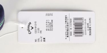 キャロウェイ　ロゴ刺繍 ワッペン 配色テープ　レディース サンバイザー C23191215 1030 ホワイト　2023年モデル ホワイト（1030）