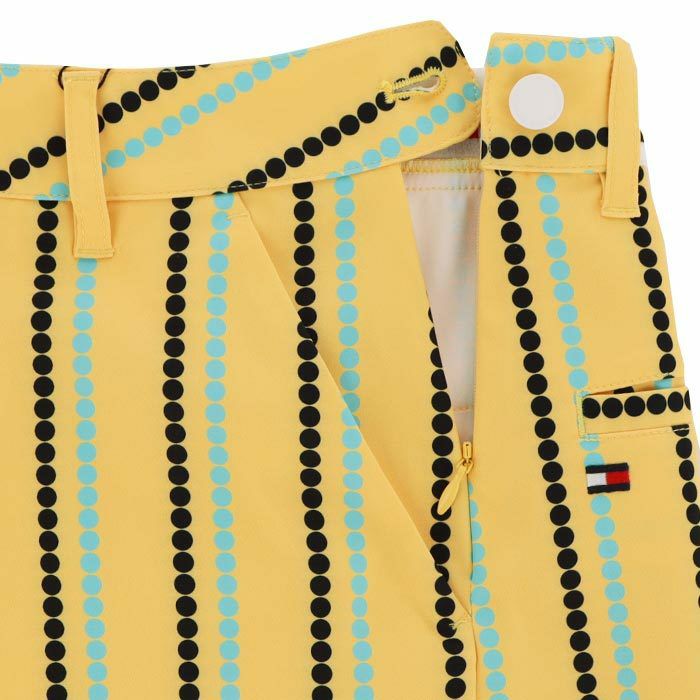 トミー ヒルフィガー ゴルフ　レディース ドット柄 ストライプ ストレッチ イレギュラーヘム スカート THLA333 2023年モデル 詳細4