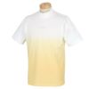 トラヴィスマシュー Travis Mathew　メンズ ロゴ刺繍 グラデーション ストレッチ 半袖 モックネックシャツ 7AH018　2023年モデル イエロークリーム（7YCR）