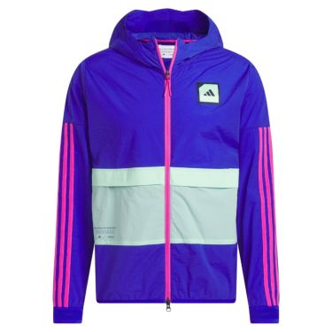 アディダス adidas　メンズ ADICROSS カラーブロック 長袖 フルジップ フーディー ジャケット EEV38　2023年モデル ルシッドブルー（HS5612）