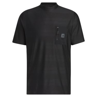 アディダス adidas　メンズ ADICROSS チェストポケット 半袖 モックネックシャツ EEW03　2023年モデル ブラック（IB7335）