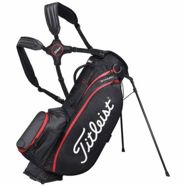 タイトリスト Titleist　Players 5 ステイドライ　メンズ スタンド キャディバッグ TB23SX9A 006 ブラック×ブラック×レッド　2023年モデル 詳細1