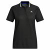 アディダス adidas　レディース ULTIMATE365 PRIMEKNIT ロゴ刺繍 メッシュジャカード 半袖 ポロシャツ EAT95　2023年モデル ブラック（HS9983）