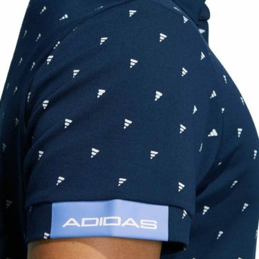 アディダス adidas　メンズ ロゴモノグラムプリント 飛び柄 半袖 ボタンダウン ポロシャツ NMJ24　2023年モデル 詳細4