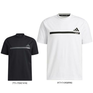 アディダス adidas　メンズ バックプリント ロゴデザイン 半袖 モックネックシャツ NMJ43　2023年モデル 詳細1