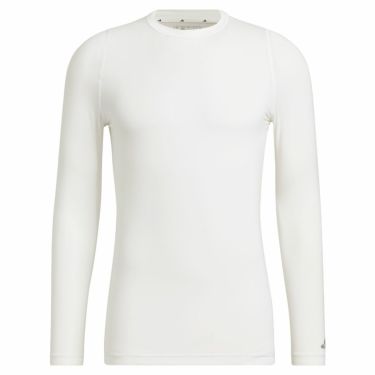アディダス adidas　メンズ ロゴプリント ストレッチ 長袖 クルーネック インナーシャツ EAT93　2023年モデル ホワイト（HS9979）