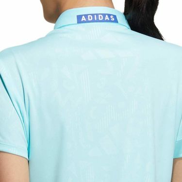 アディダス adidas　レディース エンボスプリント 総柄 半袖 ボタンダウン ポロシャツ NMJ49　2023年モデル 詳細4