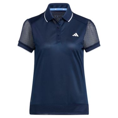 アディダス adidas　レディース メッシュ切替 半袖 ポロシャツ NMJ50　2023年モデル カレッジネイビー（HS6993）