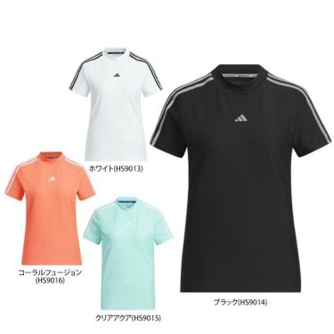 アディダス adidas　レディース スリーストライプス 半袖 モックネックシャツ NMJ69　2023年モデル 詳細1