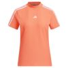アディダス adidas　レディース スリーストライプス 半袖 モックネックシャツ NMJ69　2023年モデル コーラルフュージョン（HS9016）