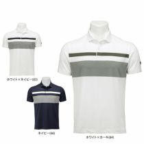 タイトリスト Titleist　メンズ ロゴワッペン ボーダー柄 ワッフル生地 半袖 ポロシャツ TKPMS108J　2023年モデル 詳細1