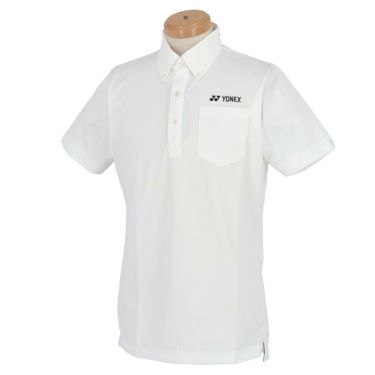 ヨネックス YONEX　メンズ 胸ポケット 半袖 ボタンダウン ポロシャツ GWS1127　2022年モデル ホワイト（011）