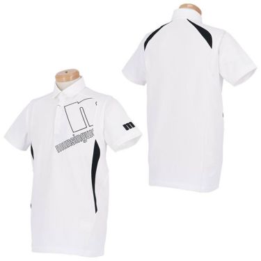 マンシングウェア Munsingwear　メンズ 鹿の子 ロゴプリント 配色切替 半袖 ポロシャツ MEMVJA04　2023年モデル 詳細2