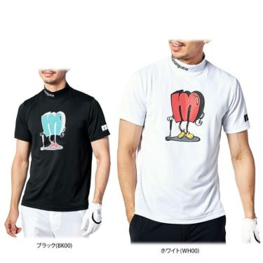 マンシングウェア Munsingwear　メンズ 鹿の子 ロゴデザイン ストレッチ 半袖 モックネックシャツ MEMVJA13　2023年モデル 詳細1