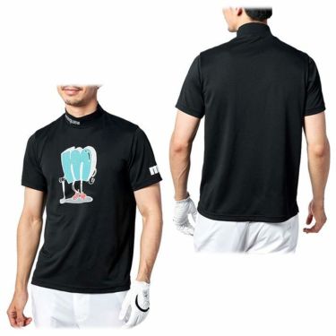マンシングウェア Munsingwear　メンズ 鹿の子 ロゴデザイン ストレッチ 半袖 モックネックシャツ MEMVJA13　2023年モデル 詳細2