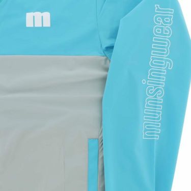 マンシングウェア Munsingwear　メンズ 撥水 ロゴプリント 配色切替 ストレッチ 長袖 Vネック プルオーバー ブルゾン MEMVJK03　2023年モデル 詳細4