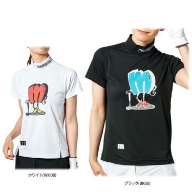 マンシングウェア Munsingwear　レディース 鹿の子 ロゴデザイン ストレッチ 半袖 モックネックシャツ MEWVJA11　2023年モデル 詳細1