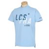 ルコック Le coq sportif　メンズ ロゴデザインプリント 半袖 モックネックシャツ QGMVJA04　2023年モデル ブルー（BL00）