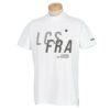 ルコック Le coq sportif　メンズ ロゴデザインプリント 半袖 モックネックシャツ QGMVJA04　2023年モデル ホワイト（WH00）
