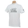ルコック Le coq sportif　メンズ マーブル柄 ジャガード 半袖 モックネックシャツ QGMVJA05　2023年モデル ホワイト（WH00）