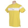 ルコック Le coq sportif　メンズ 配色切替 半袖 モックネックシャツ QGMVJA13　2023年モデル イエロー（YL00）
