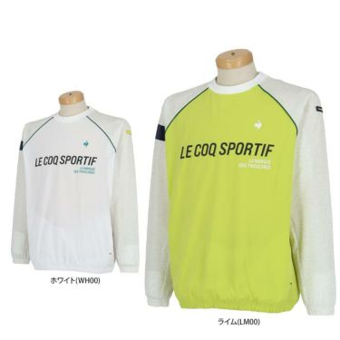 ルコック Le coq sportif　メンズ 撥水 ストレッチ 柄切替 長袖 クルーネック プルオーバー QGMVJK02　2023年モデル 詳細1