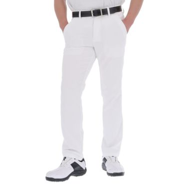 ルコック Le coq sportif　メンズ ロゴ刺繍 ストレッチ 9分丈 パンツ QGMVJD00　2023年モデル ホワイト（WH00）