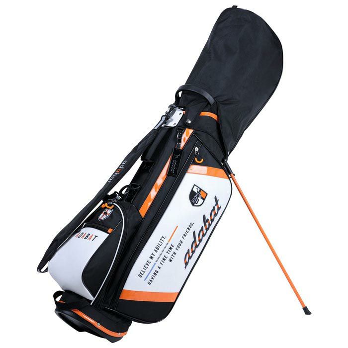 アダバット キャディバッグ 黒・オレンジ 2回使用のみ　来週末まで キャディバッグ メンズ レディース アダバット adabat ゴルフ
