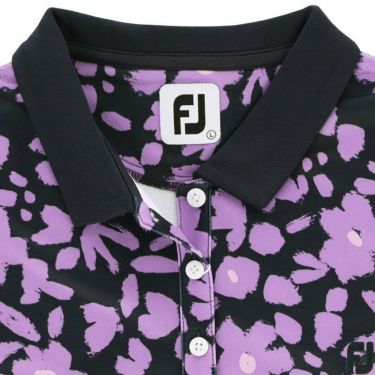 フットジョイ FootJoy　レディース ロゴ刺繍 総柄 フラワープリント 4WAYストレッチ 半袖 ポロシャツ FJW-S23-S03　2023年モデル 詳細3