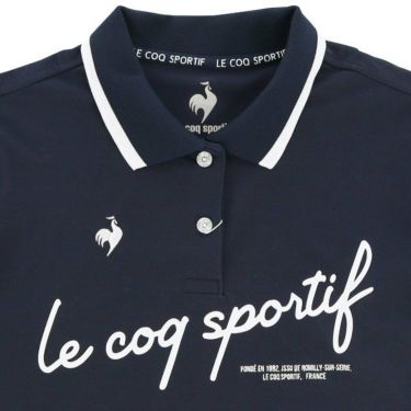 ルコック Le coq sportif　レディース ロゴデザイン 配色ライン 半袖 ポロシャツ QGWVJA03　2023年モデル 詳細3