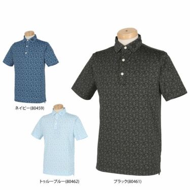 フットジョイ FootJoy　メンズ ロゴ刺繍 総柄 フラワープリント 4WAYストレッチ 半袖 ポロシャツ FJ-S23-S08 2023年モデル 詳細1