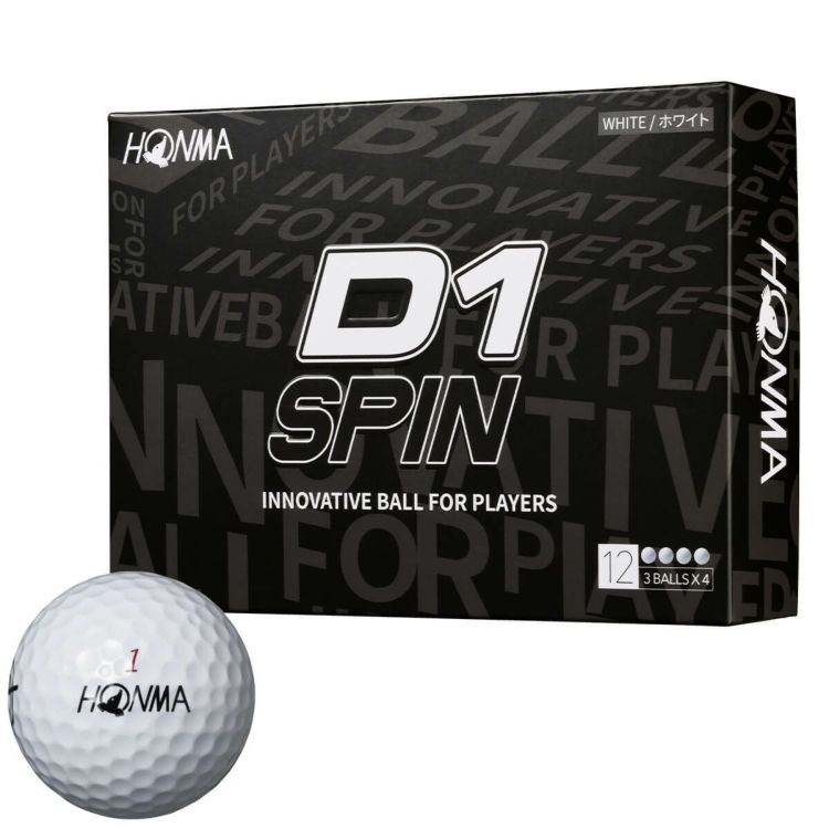 本間ゴルフ D1 SPIN 2023年モデル ゴルフボール 1ダース（12球入り