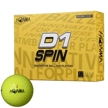 本間ゴルフ　D1 SPIN 2023年モデル ゴルフボール　1ダース（12球入り）　イエロー イエロー