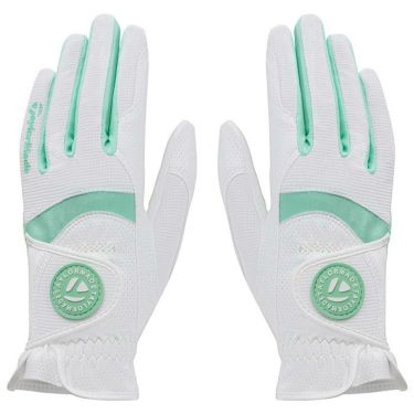 テーラーメイド　T-ICE レディ ペア 両手用　レディース ゴルフグローブ TJ191 N94922 WHITE/EMERALD GREEN　2023年モデル WHITE/EMERALDGREEN（N94922）