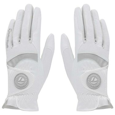 テーラーメイド　T-ICE レディ ペア 両手用　レディース ゴルフグローブ TJ191 N94923 WHITE/SILVER　2023年モデル WHITE/SILVER（N94923）