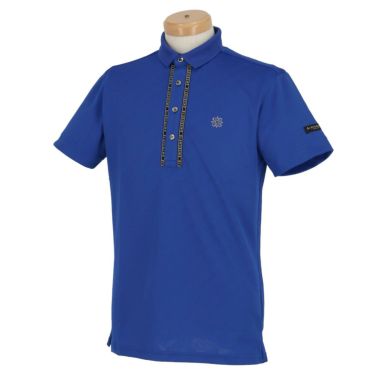 セントアンドリュース St ANDREWS　メンズ ロゴデザイン バイアスロゴジャガード 半袖 ポロシャツ 042-3160251　2023年モデル ブルー（110）