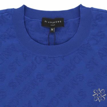 セントアンドリュース St ANDREWS　メンズ バイアスロゴ ダブルジャガード クルーネック 長袖 セーター 042-3170251　2023年モデル 詳細3