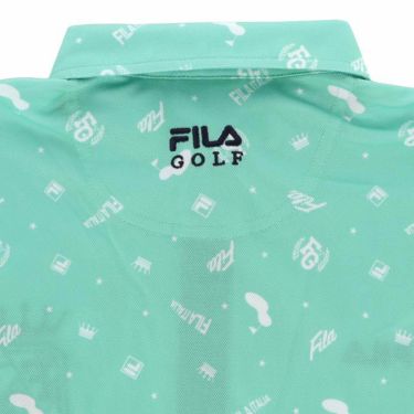 フィラ FILA　メンズ ロゴモチーフ 総柄 鹿の子 半袖 ボタンダウン ポロシャツ 743-607　2023年モデル 詳細4