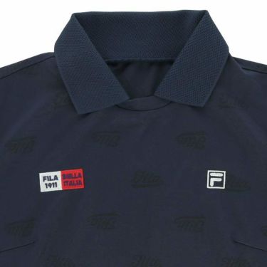 フィラ FILA　レディース ロゴジャガード 半袖 メッシュ衿 アシンメトリーヘム ワンピース 753-401　2023年モデル 詳細2