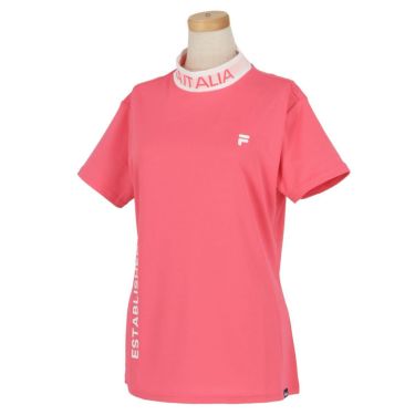 フィラ FILA　レディース UVカット 半袖 リブ衿 モックネックシャツ 753-664　2023年モデル ピンク（PK）
