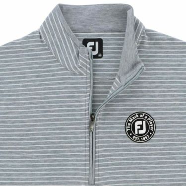 フットジョイ FootJoy　メンズ ロゴワッペン ボーダー柄 ストレッチ 長袖 ハーフジップ プルオーバー FJ-S22-M04　2022年モデル 詳細3