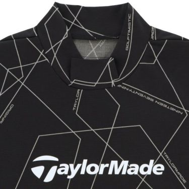 テーラーメイド TaylorMade　メンズ ロゴプリント 総柄 グラフィックデザイン ストレッチ 半袖 モックネックシャツ TJ212　2023年モデル 詳細3