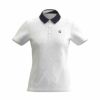 テーラーメイド TaylorMade　レディース ロゴプリント グラフィックデザイン 半袖 ポロシャツ TJ201　2023年モデル ホワイト（N97054）