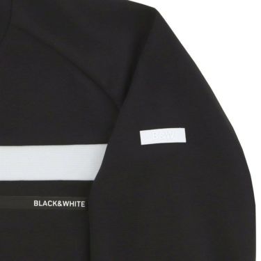 ブラック＆ホワイト Black＆White　ホワイトライン レディース ロゴプリント ラインデザイン メッシュ切替 ストレッチ 長袖 モックネックシャツ BLS9003WD　2023年モデル 詳細5