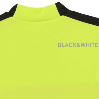 ブラック＆ホワイト Black＆White　ホワイトライン レディース ロゴプリント 配色切替 メッシュ切替 ストレッチ 半袖 モックネックシャツ BLS9503WE　2023年モデル 詳細4