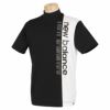 ニューバランスゴルフ　メンズ SPORT ロゴデザイン バイカラー ストレッチ 半袖 モックネックシャツ 012-3166005　2023年モデル ブラック（010）