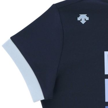 デサントゴルフ DESCENTE GOLF　レディース 鹿の子 グラデーションロゴ 配色切替 ストレッチ 半袖 モックネックシャツ DGWVJA06　2023年モデル 詳細4