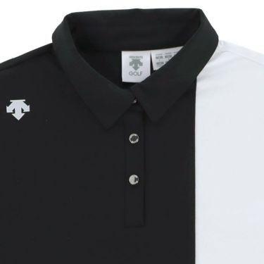 デサントゴルフ DESCENTE GOLF　レディース ロゴデザイン 配色切替 キャップスリーブ ポロシャツ DGWVJA08　2023年モデル 詳細3