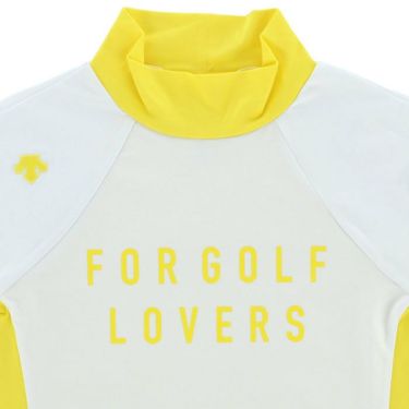 デサントゴルフ DESCENTE GOLF　レディース ロゴデザインプリント バイカラー ストレッチ 半袖 モックネックシャツ DGWVJA10　2023年モデル 詳細3