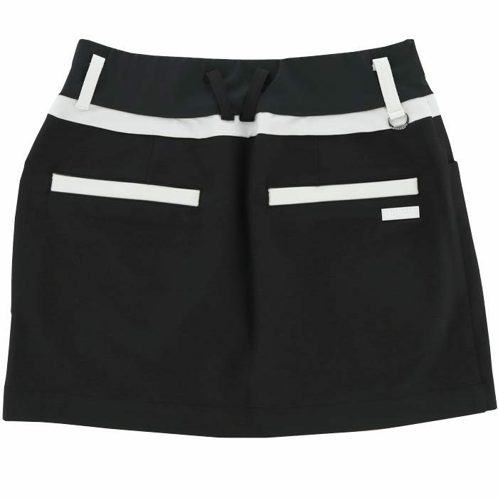 ブラック＆ホワイト Black＆White　ホワイトライン レディース アシンメトリーデザイン 配色切替 4WAYストレッチ スカート BLS4003WO　2023年モデル 詳細4